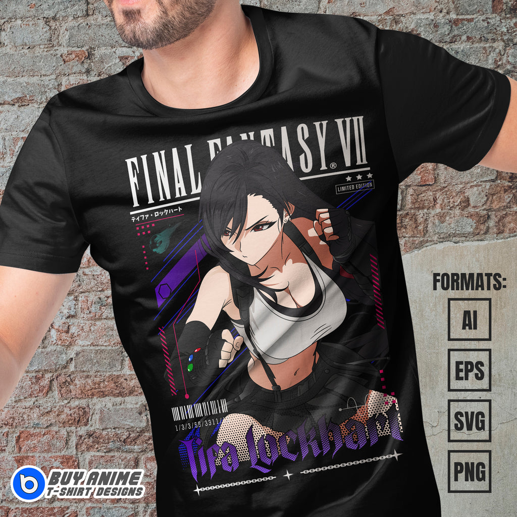 Premium Tifa Lockhart Final Fantasy VII Vector T-shirt Design Template ...