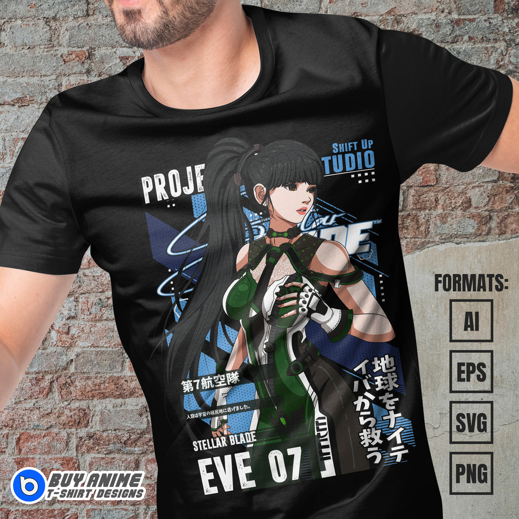 Premium Eve Stellar Blade Vector T-shirt Design Template