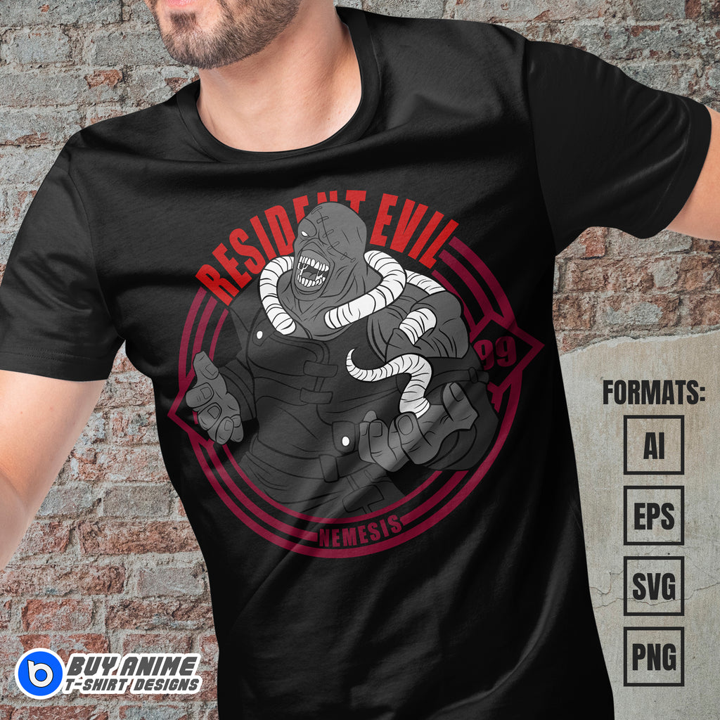 Premium Nemesis Resident Evil Vector T-shirt Design Template #2