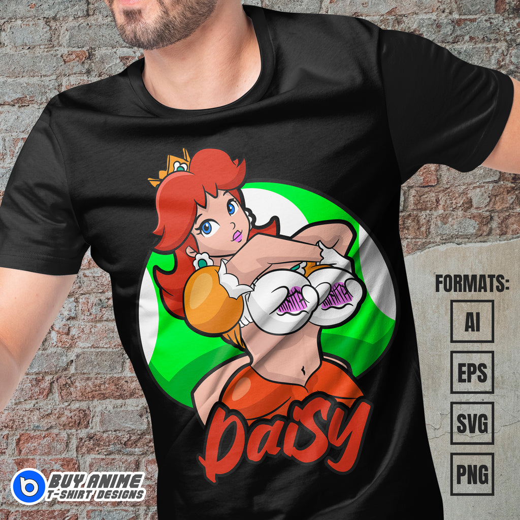 Premium Princess Daisy Mario Vector T-shirt Design Template