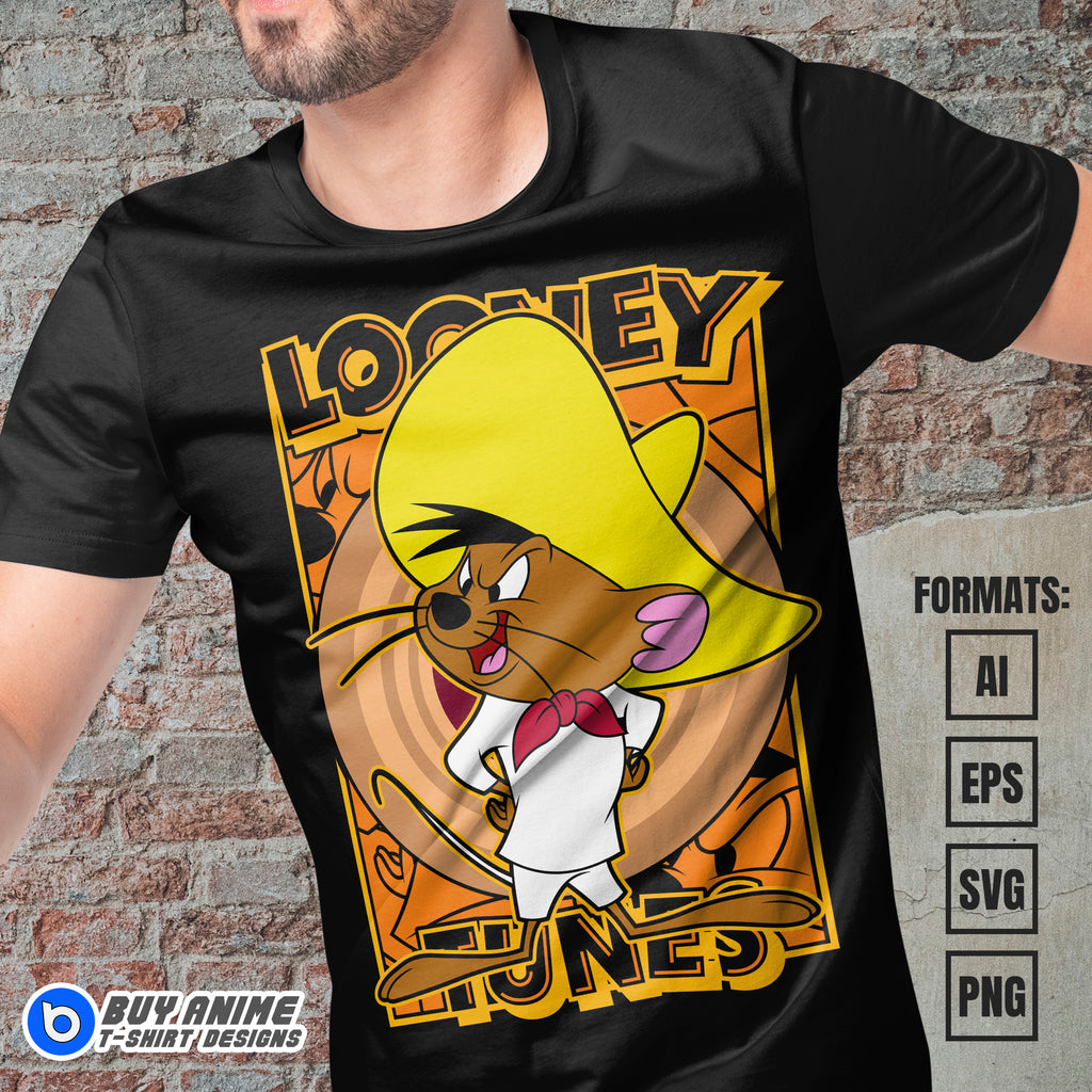 Premium Speedy Gonzales Looney Tunes Vector T-shirt Design Template