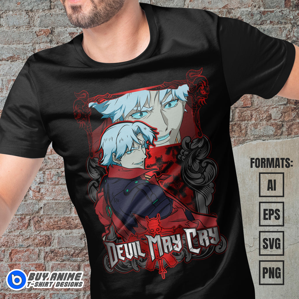 Premium Dante Devil May Cry Vector T-shirt Design Template #2