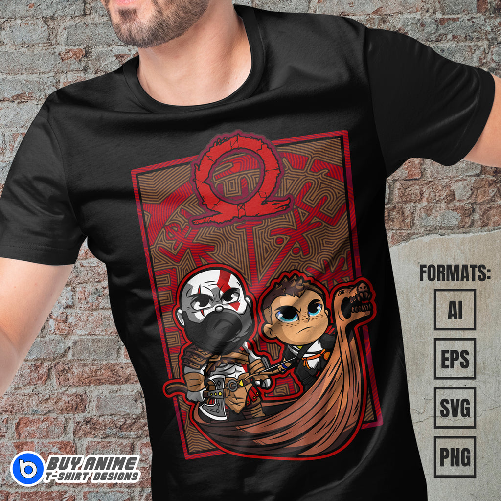 Premium God Of War Vector T-shirt Design Template