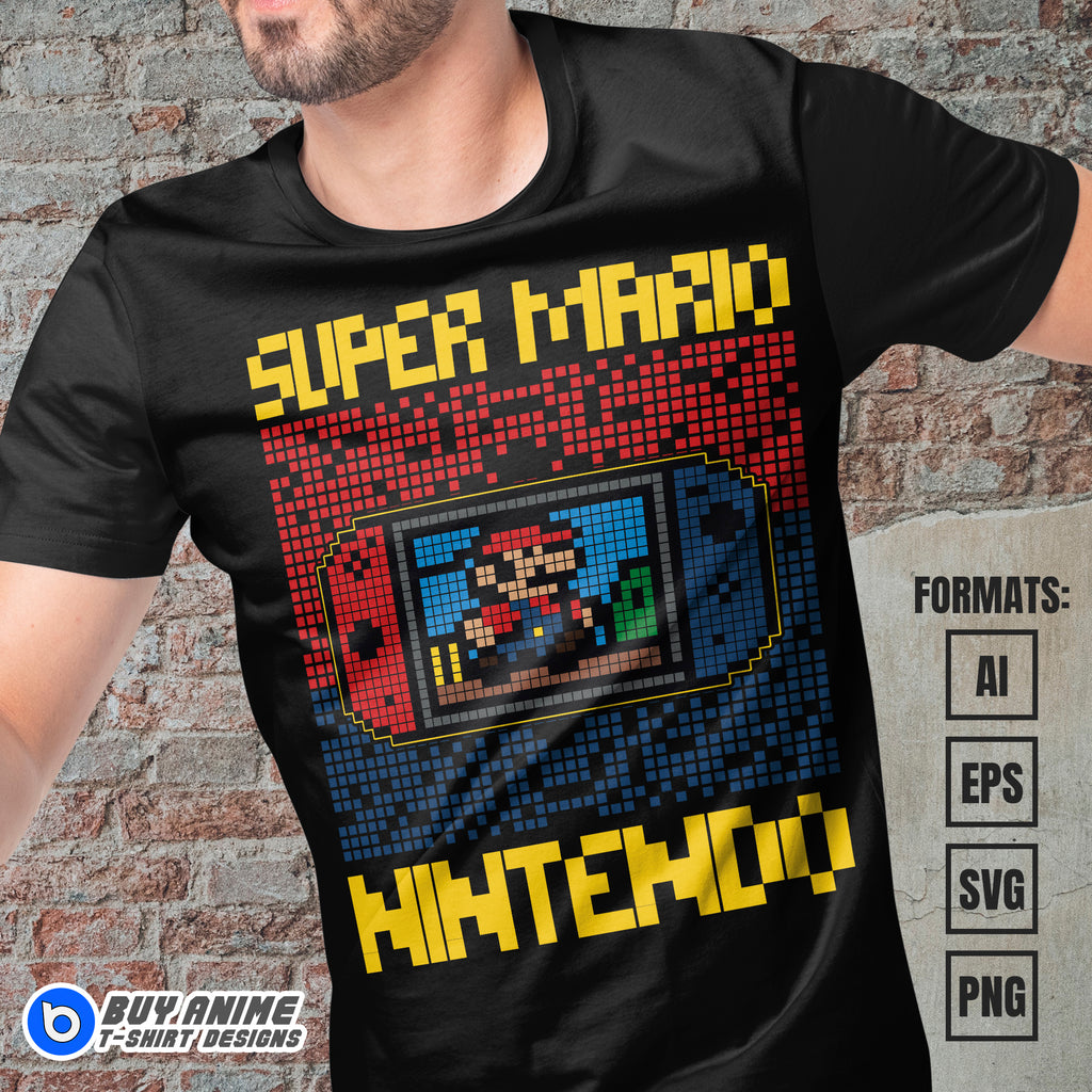 Premium Super Mario Vector T-shirt Design Template #15