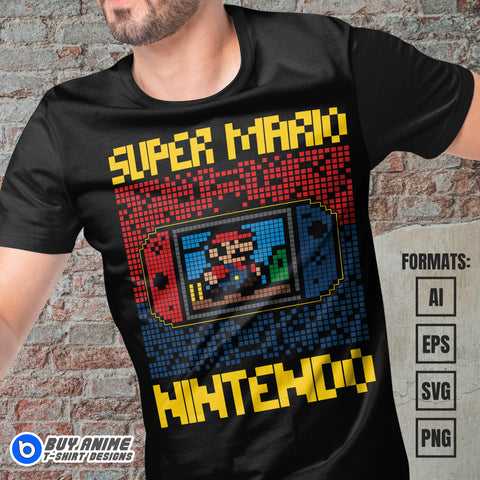 Premium Super Mario Vector T-shirt Design Template #15