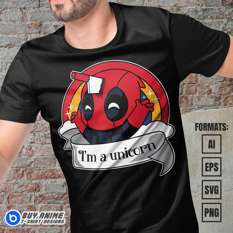 Premium Deadpool Vector T-shirt Design Template #2
