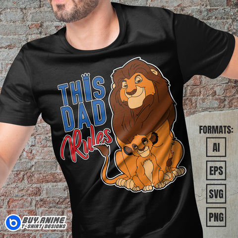 Premium Lion King Fathers Day Vector T-shirt Design Template