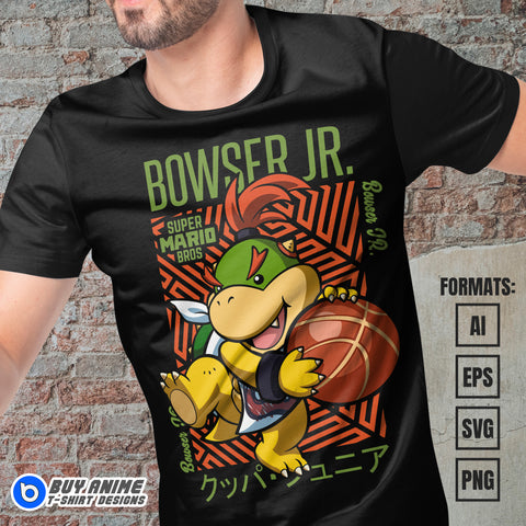 Premium Bowser Jr Super Mario Vector T-shirt Design Template #2