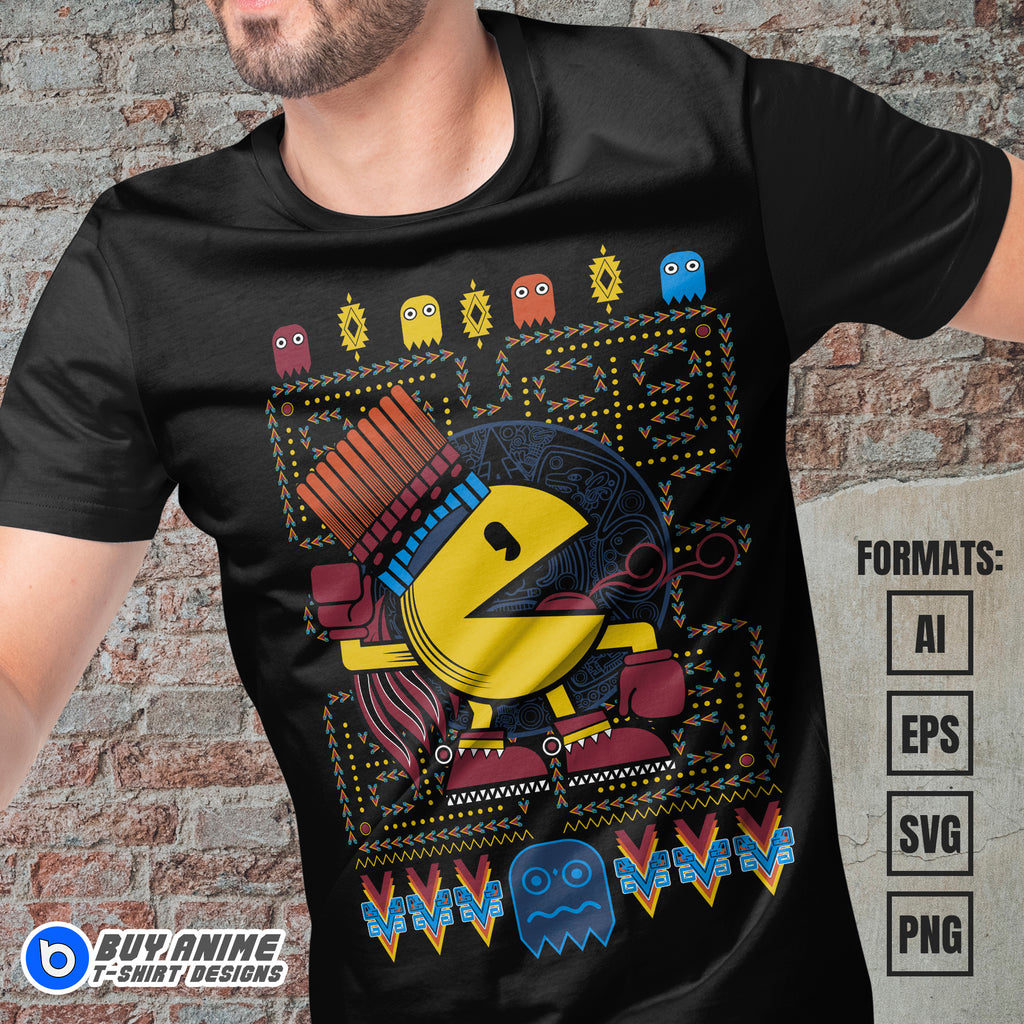 Premium Pacman Vector T-shirt Design Template
