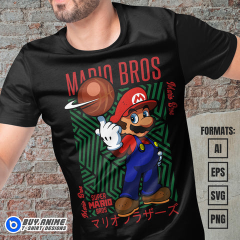 Premium Super Mario Vector T-shirt Design Template #16
