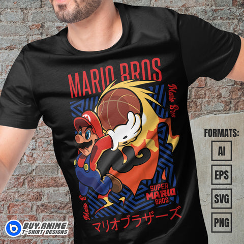 Premium Super Mario Vector T-shirt Design Template #17