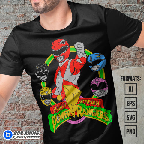 Premium Power Rangers Vector T-shirt Design Template