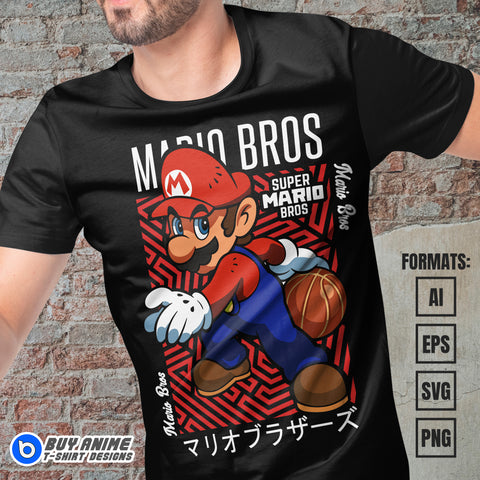 Premium Super Mario Vector T-shirt Design Template #18