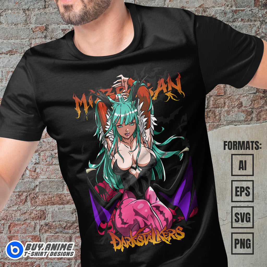 Premium Morrigan Aensland Darkstalkers Vector T-shirt Design Template #3