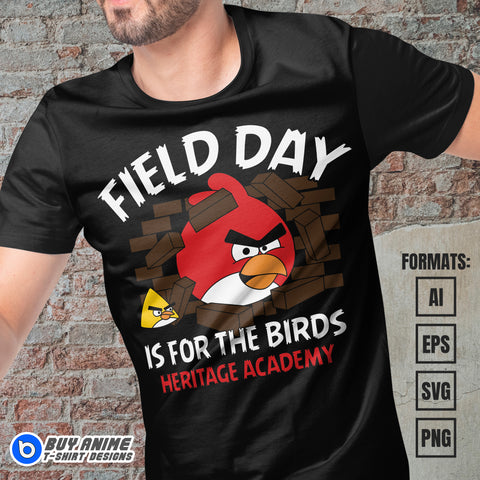 Premium Angry Birds Vector T-shirt Design Template