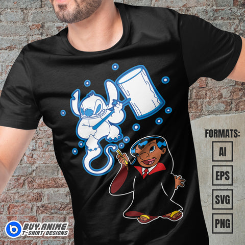 Premium Lilo And Stitch x Harry Potter Vector T-shirt Design Template