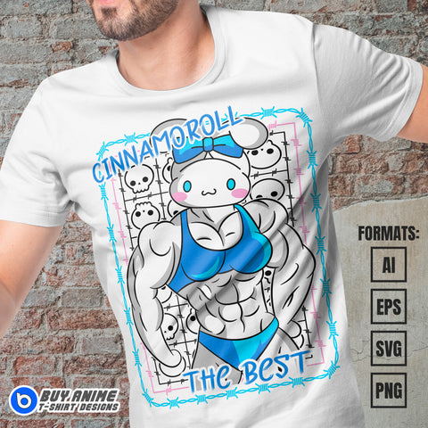 Premium Cinnamoroll Gym Sanrio Vector T-shirt Design Template