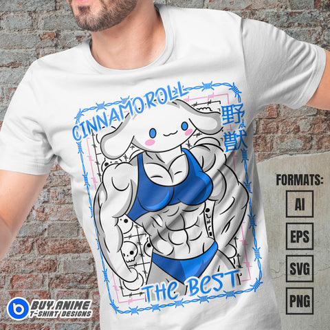 Premium Cinnamoroll Gym Sanrio Vector T-shirt Design Template #2