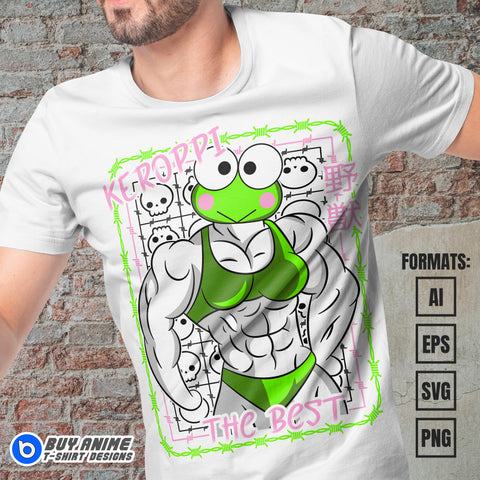 Premium Keroppi Gym Sanrio Vector T-shirt Design Template