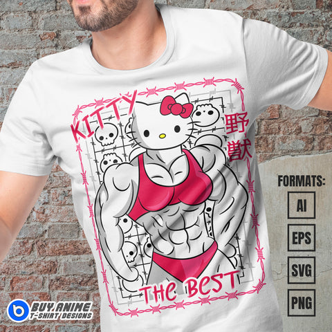 Premium Hello Kitty Gym Sanrio Vector T-shirt Design Template