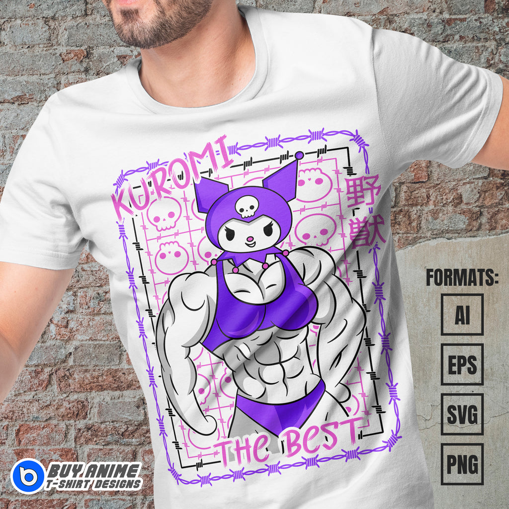 Premium Kuromi Gym Sanrio Vector T-shirt Design Template
