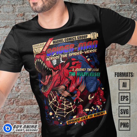 Premium Spider-Rex Spider Man Vector T-shirt Design Template