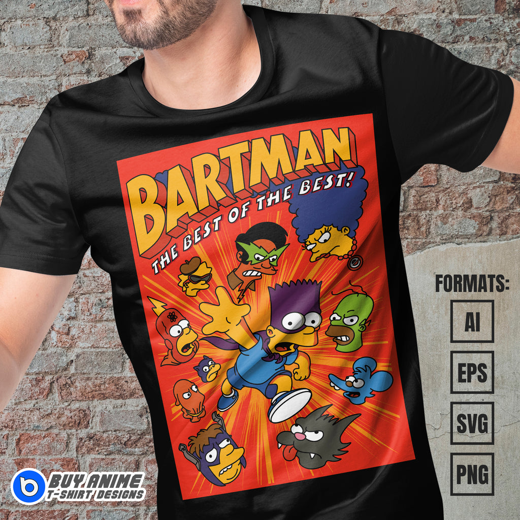 Premium Bartman Simpsons Vector T-shirt Design Template #2