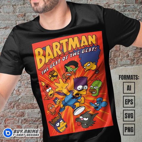 Premium Bartman Simpsons Vector T-shirt Design Template #2