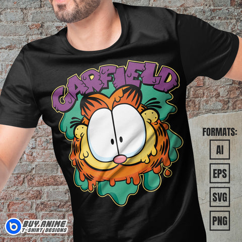 Premium Garfield Vector T-shirt Design Template #4