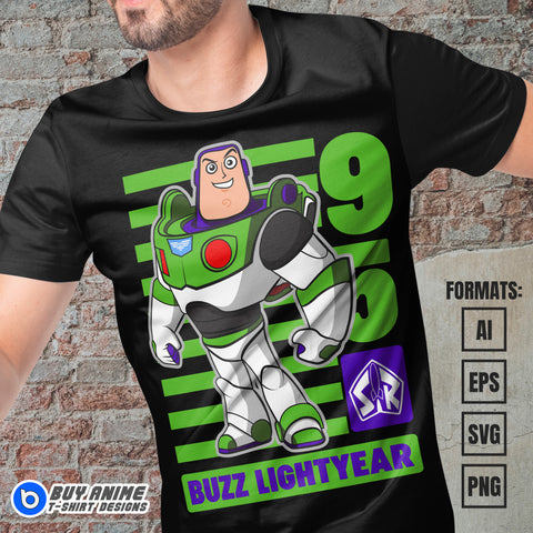 Premium Buzz Lightyear Vector T-shirt Design Template #2
