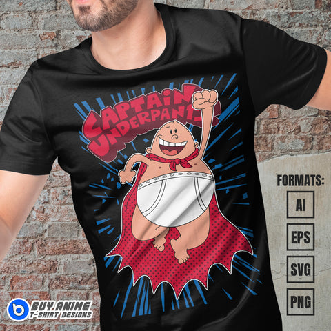 Premium Captain Underpants Vector T-shirt Design Template