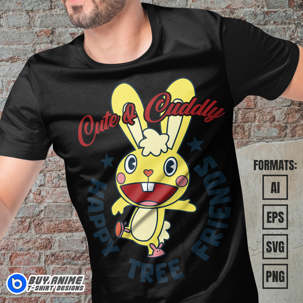 Premium Cuddles Happy Tree Friends Vector T-shirt Design Template