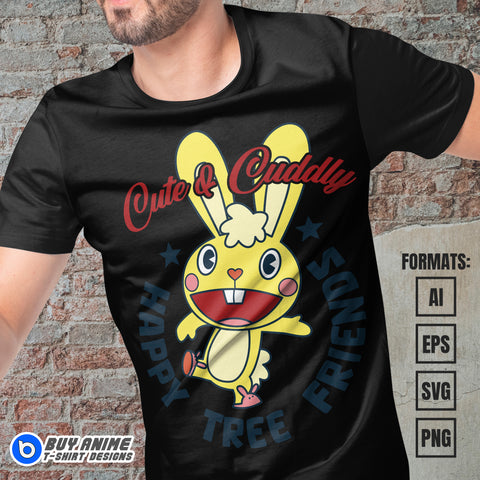 Premium Cuddles Happy Tree Friends Vector T-shirt Design Template