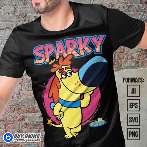 Premium Sparky The Fairly OddParents Vector T-shirt Design Template