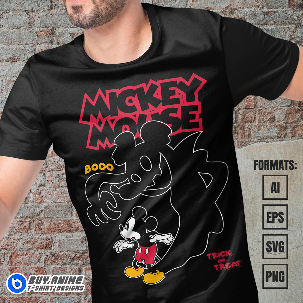 Premium Mickey Mouse Halloween Vector T-shirt Design Template