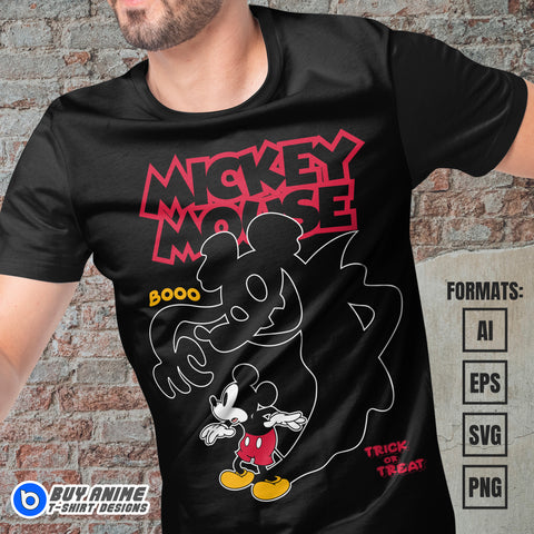 Premium Mickey Mouse Halloween Vector T-shirt Design Template