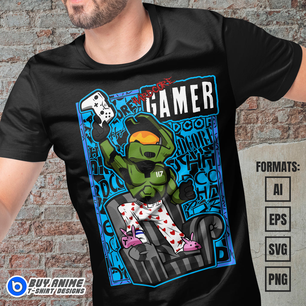 Premium Master Chief Halo Vector T-shirt Design Template