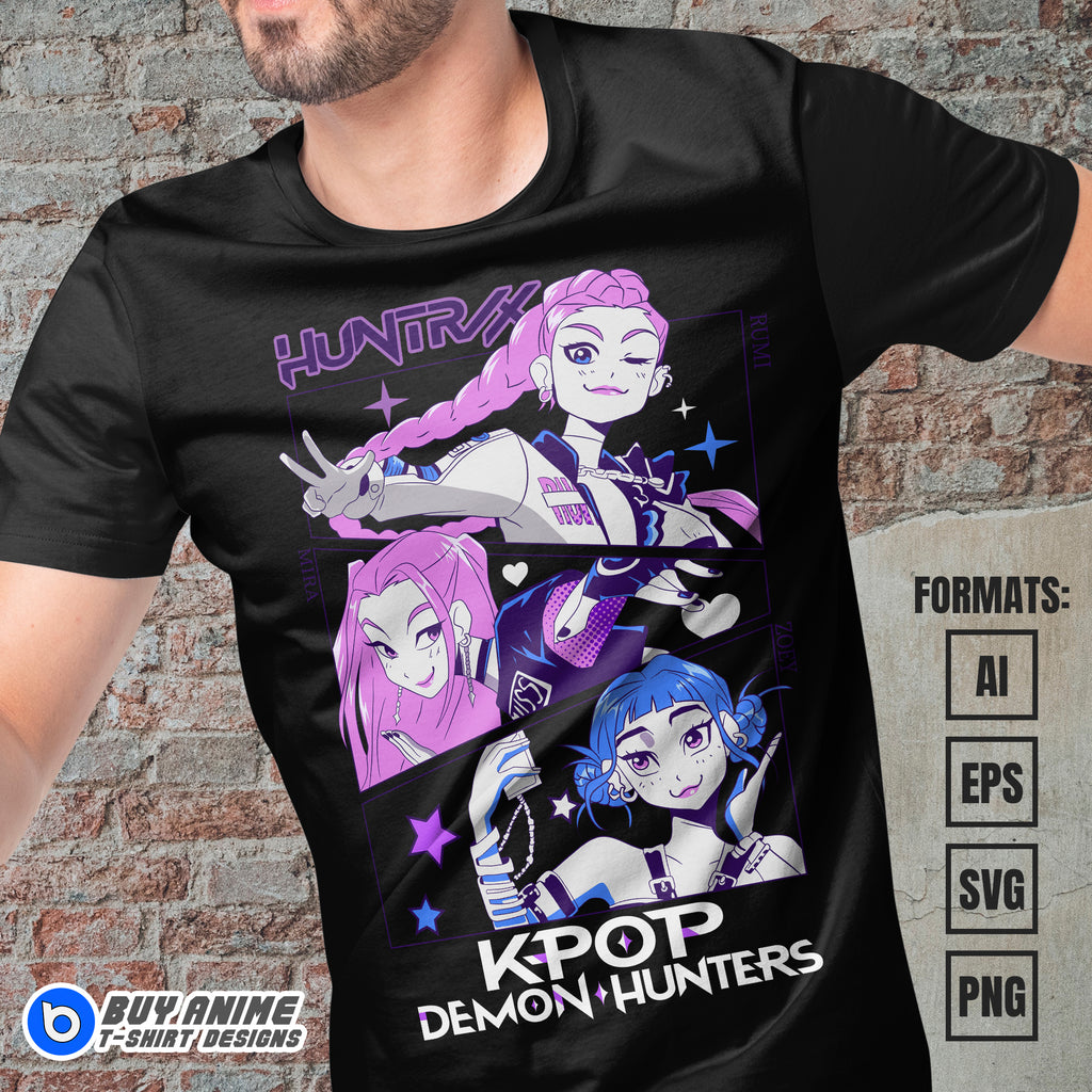 Premium Kpop Demon Hunters Vector T-shirt Design Template
