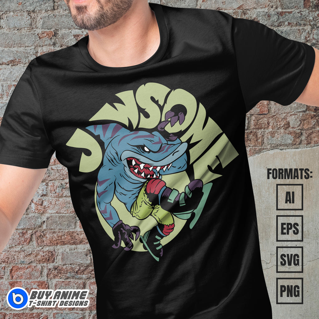 Premium Street Sharks Vector T-shirt Design Template