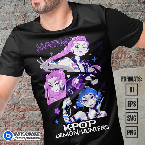 Premium Kpop Demon Hunters Vector T-shirt Design Template