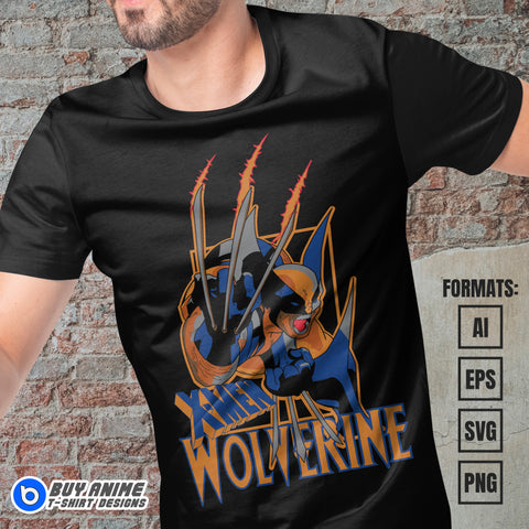 Premium Wolverine X-Men Vector T-shirt Design Template