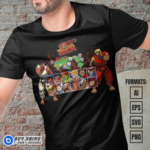 Premium Street Fighter Vector T-shirt Design Template