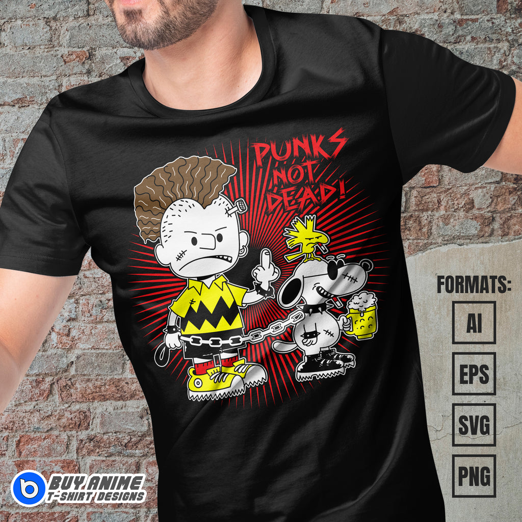 Premium Snoopy Punk Vector T-shirt Design Template