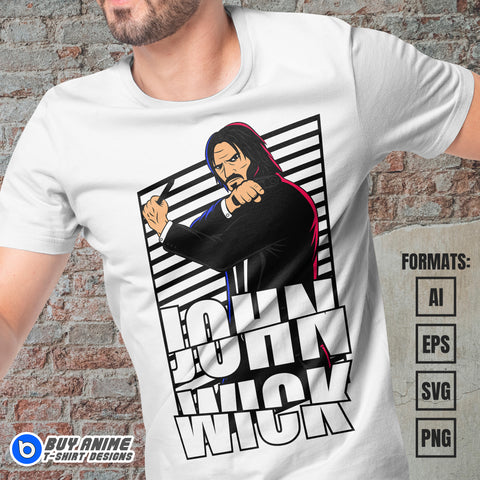 Premium John Wick Vector T-shirt Design Template