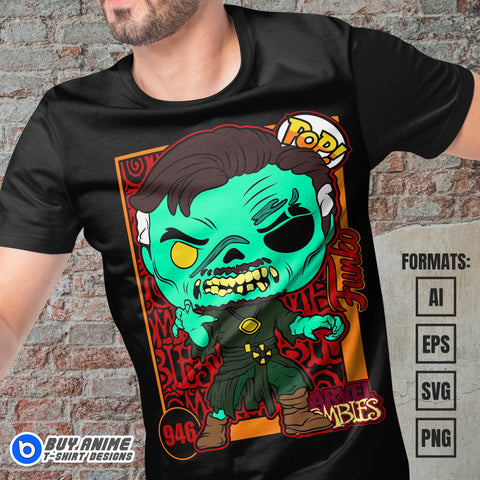 Premium Doctor Strange Funko Zombie Vector T-shirt Design Template