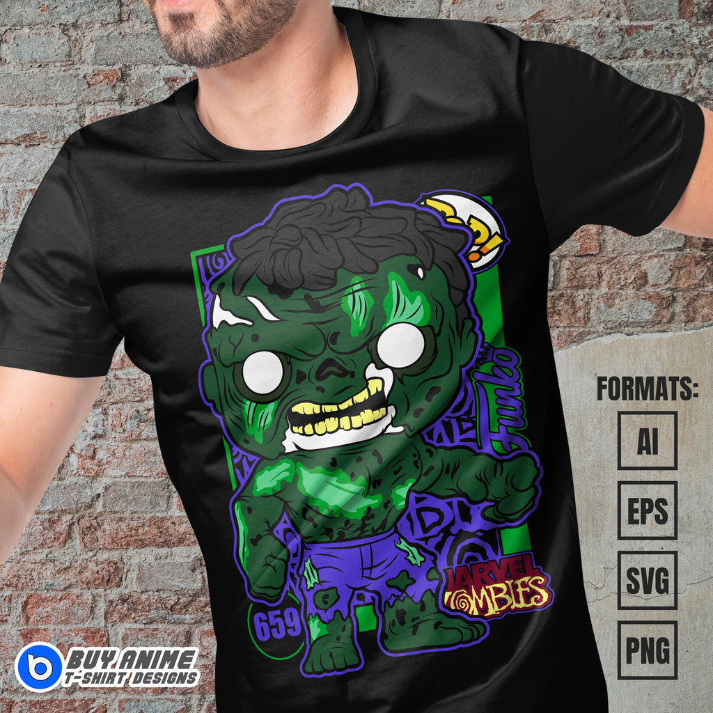 Premium Hulk Funko Zombie Vector T-shirt Design Template