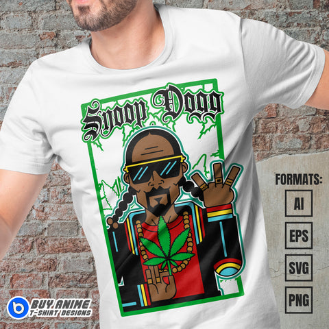 Premium Snoop Dog Vector T-shirt Design Template