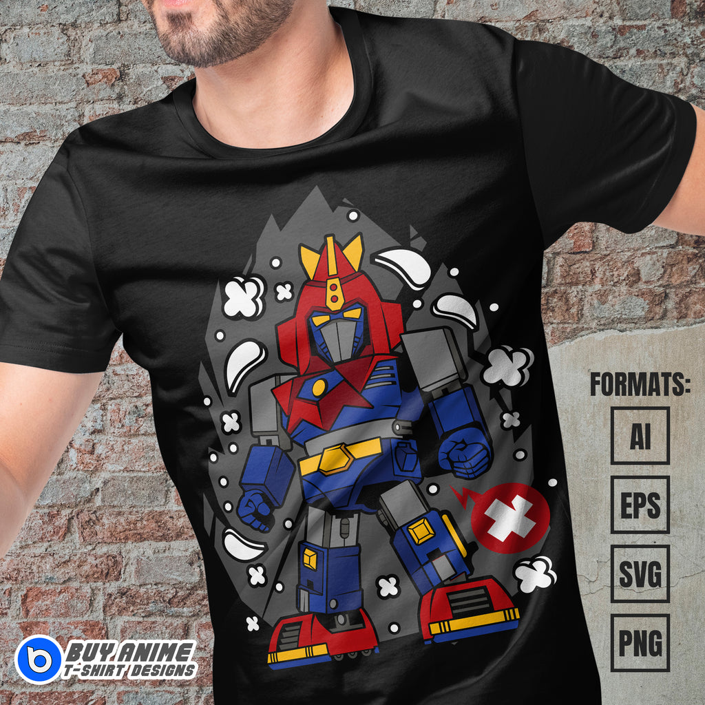 Premium Voltes V Funko Vector T-shirt Design Template