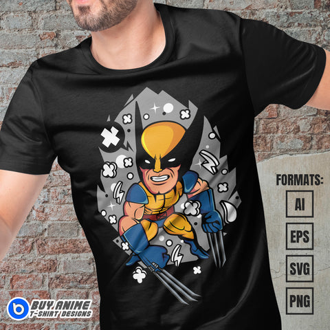 Premium Wolverine X-Men Funko Vector T-shirt Design Template #2