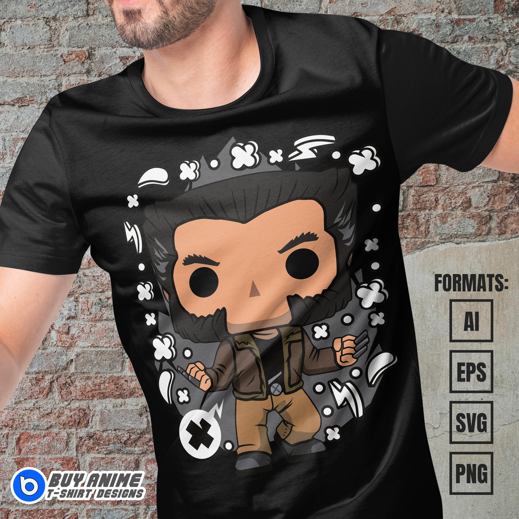Premium Wolverine X-Men Funko Vector T-shirt Design Template